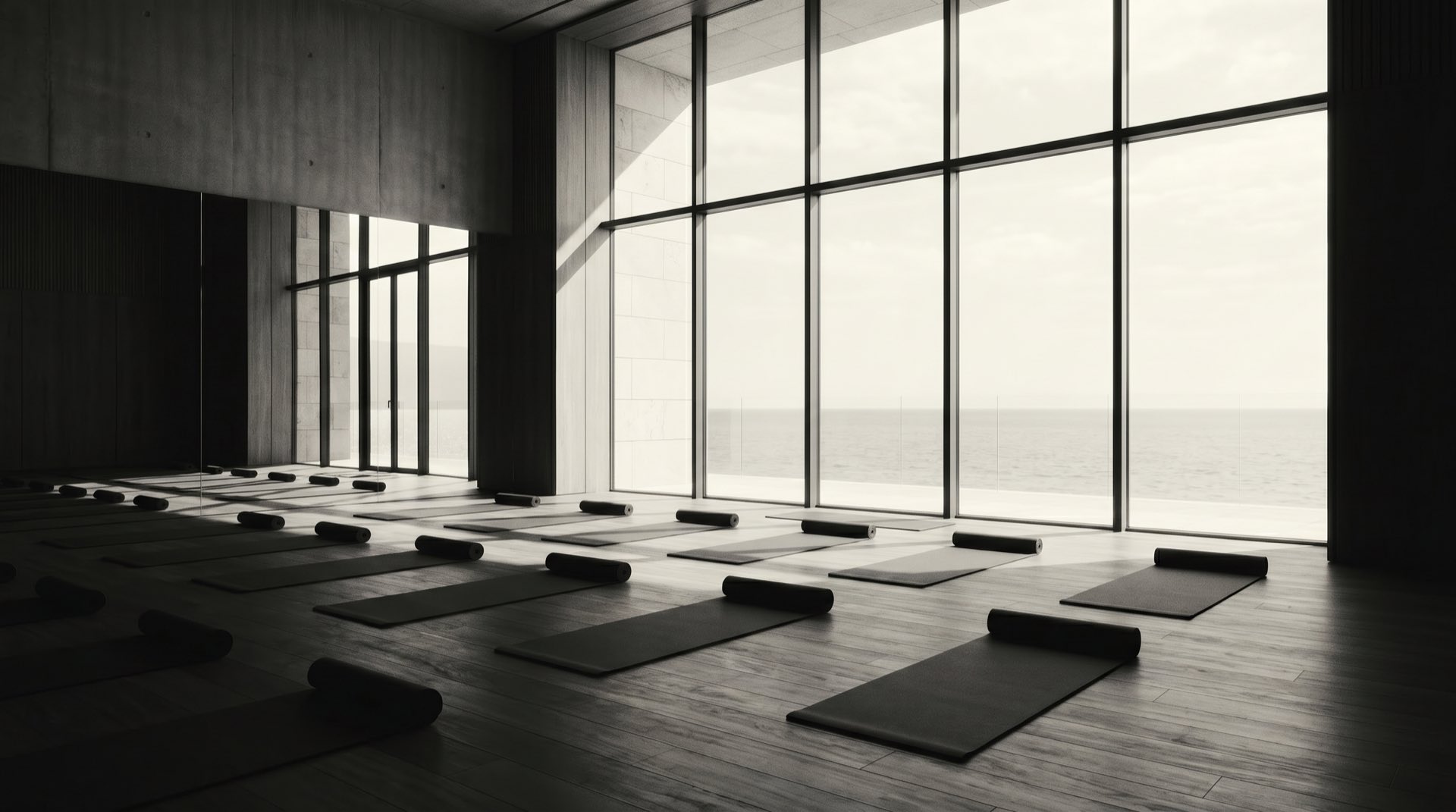 A yoga studio facing the sea