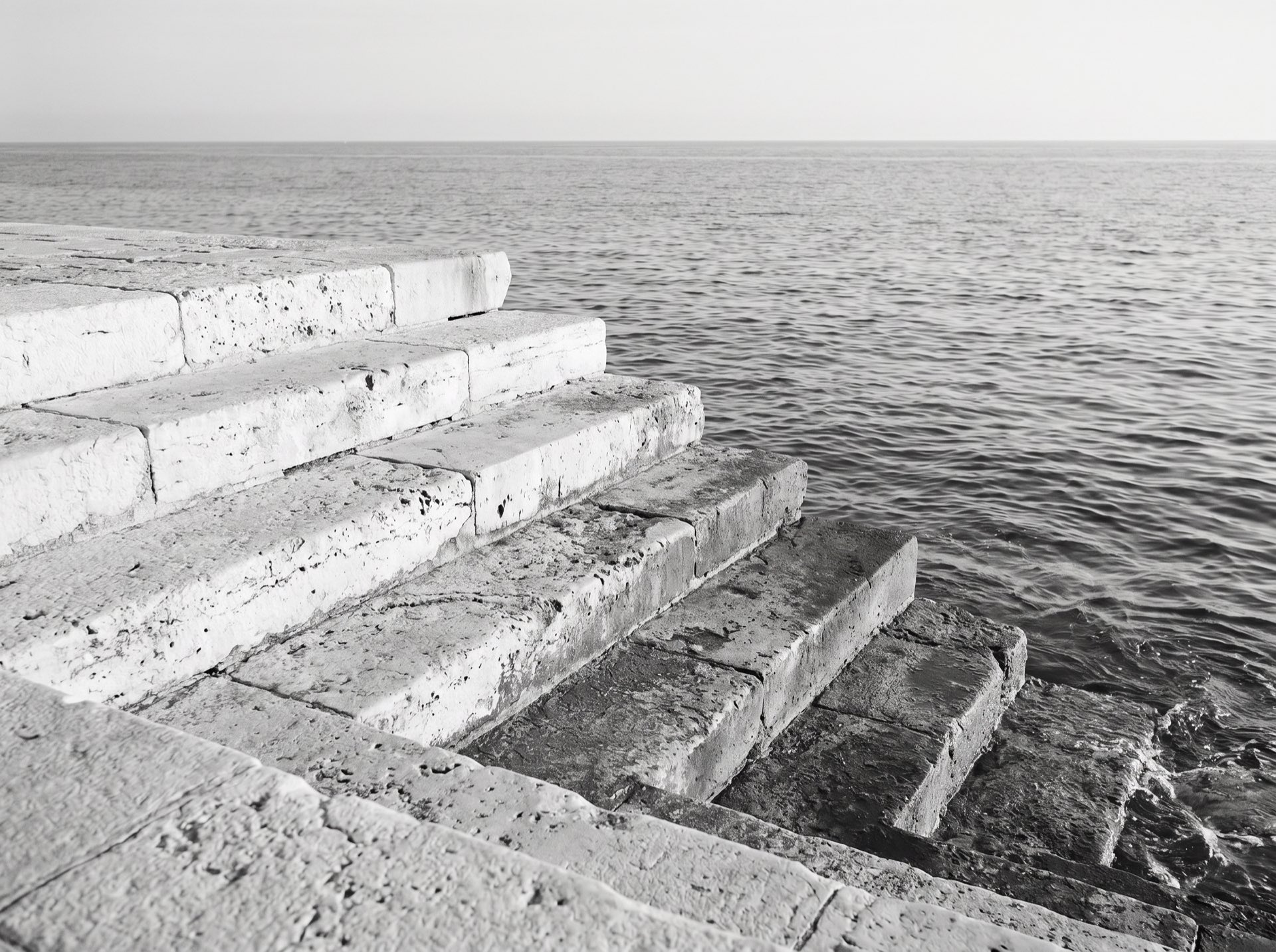 Stone steps down to the water