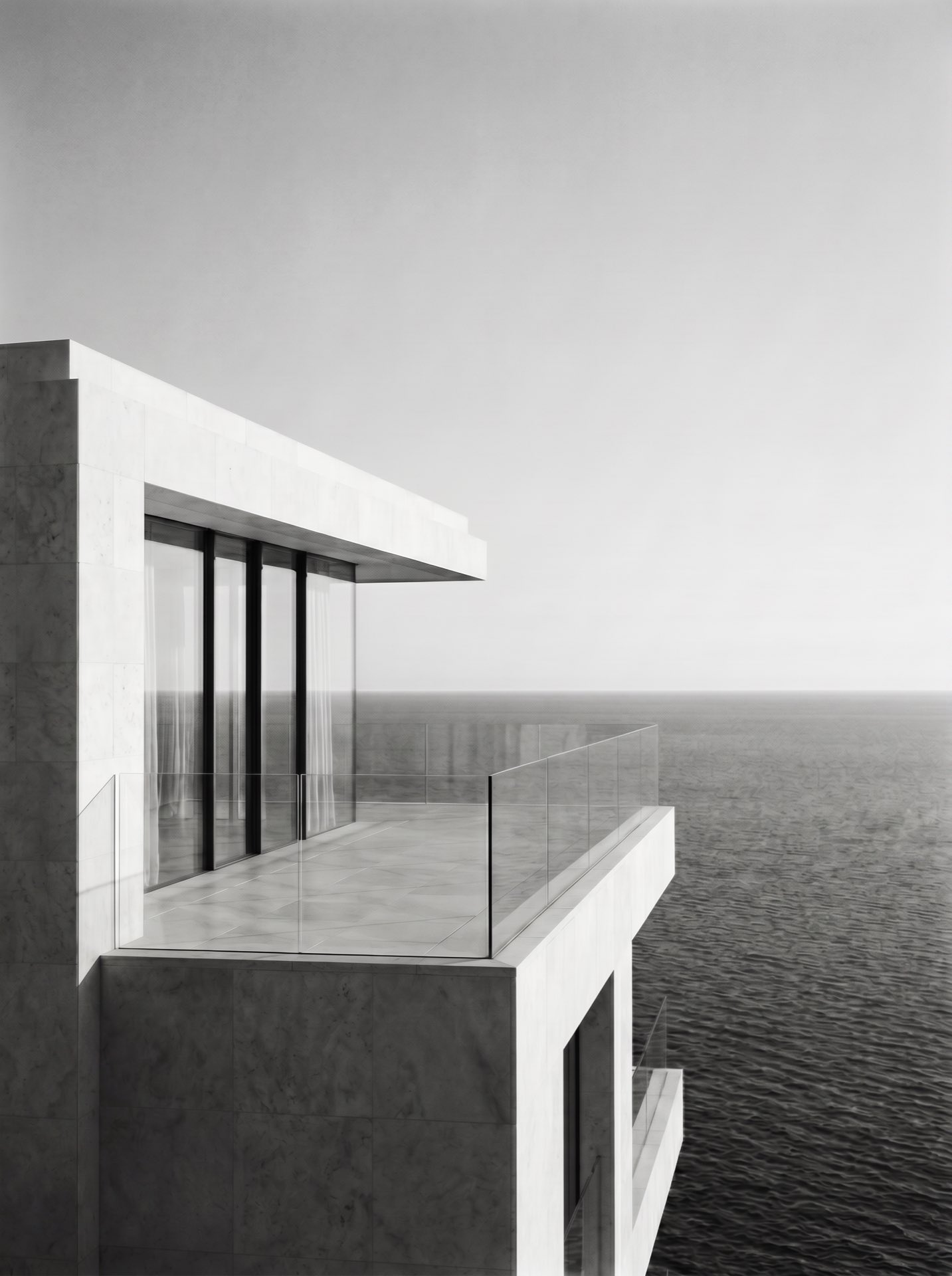 Full-height glazing onto a private terrace